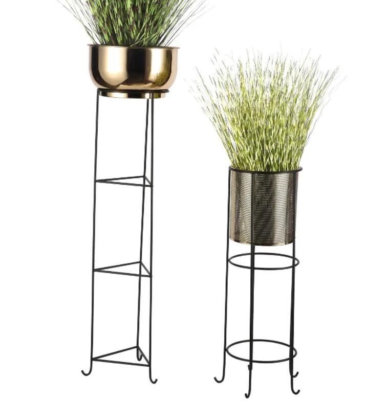 Household Balcony Golden Metal Flower Stand Flowerpot for Sitting Room Plant Shelf