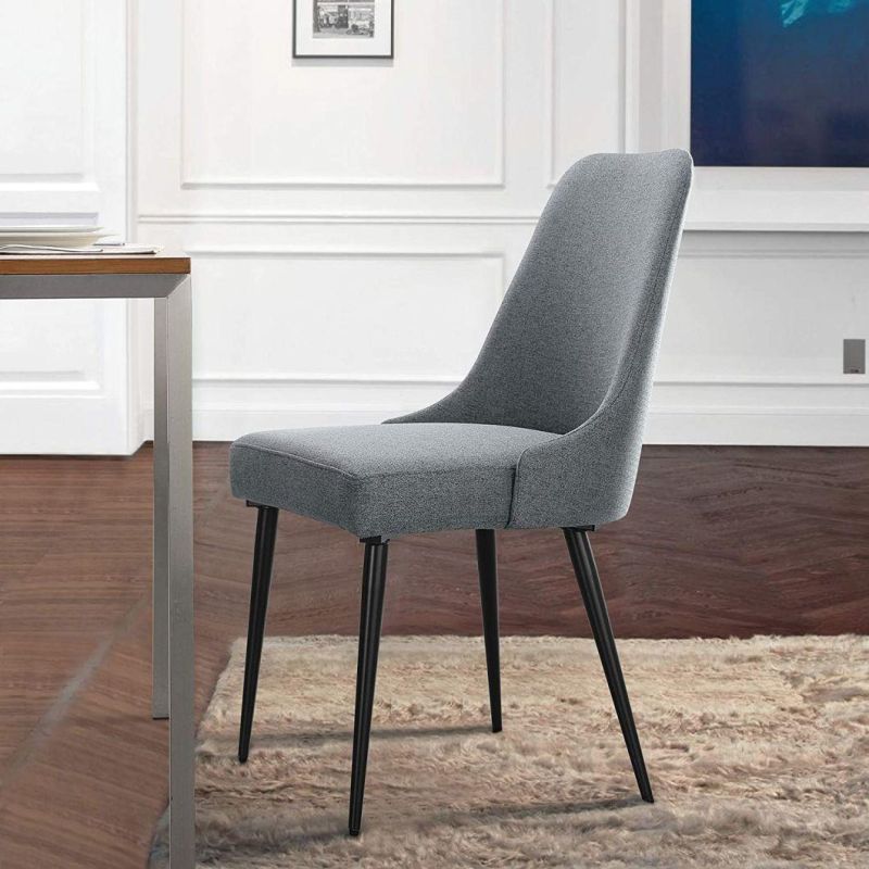 High Quality Dining Chair Fabric Leather Metal Leg Modern Dining Chair for Restaurant