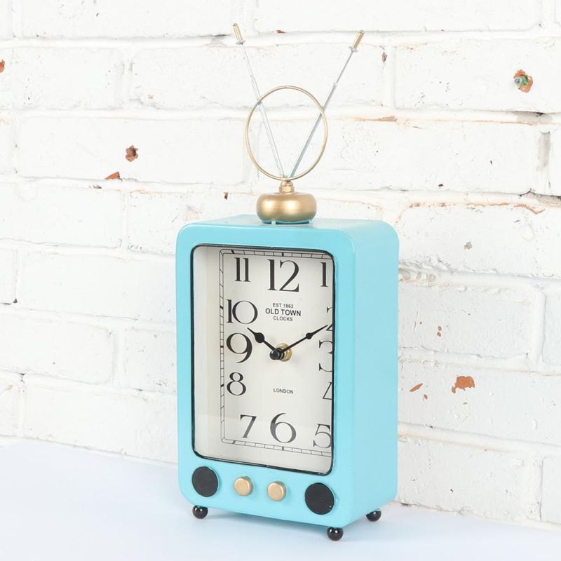 Iron Table Clock in Radio Shape for Home Decor, Leader Table Clock, Promotional Gift Clock, Metal Desk Clock, Metal Table Clock, Iron Mantel Clock