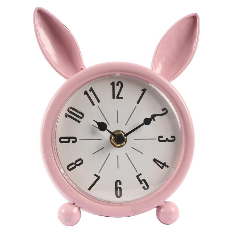 Rabbit Shape Iron Table Clock for Home Decor, Leader & Unique Table Clock, Promotional Clock, Desk Clock, Kids Clock, Rabbit Table Clock