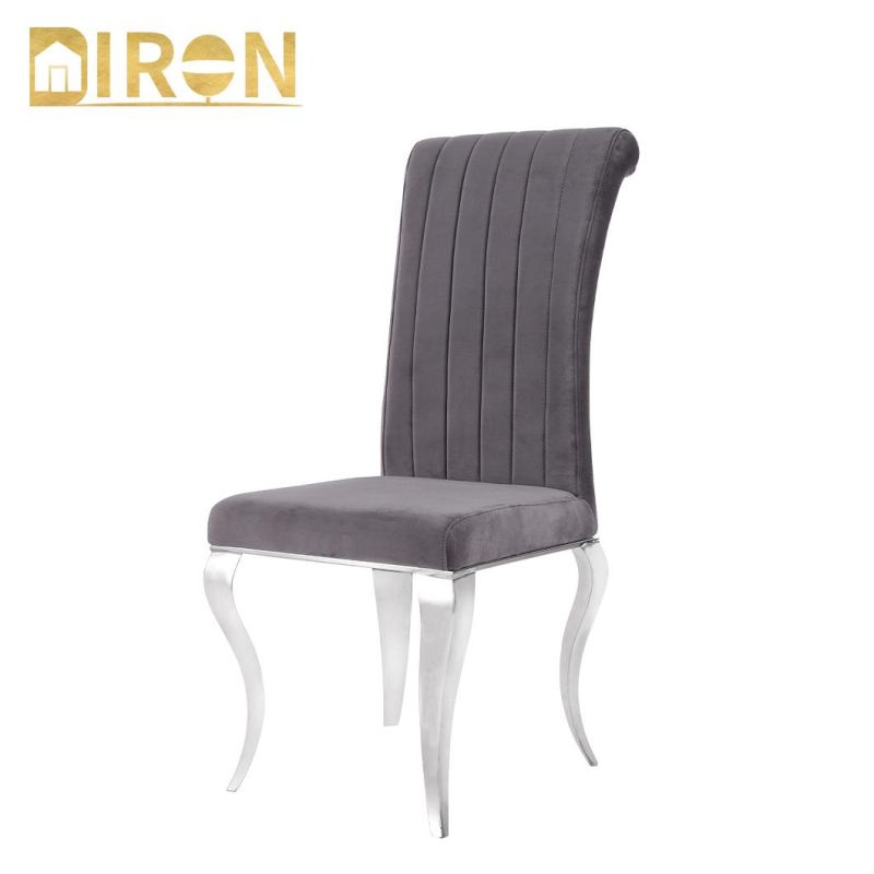European Style Stainless Steel Leg Chair Home Furniture Foshan Furniture Dining Table Chair