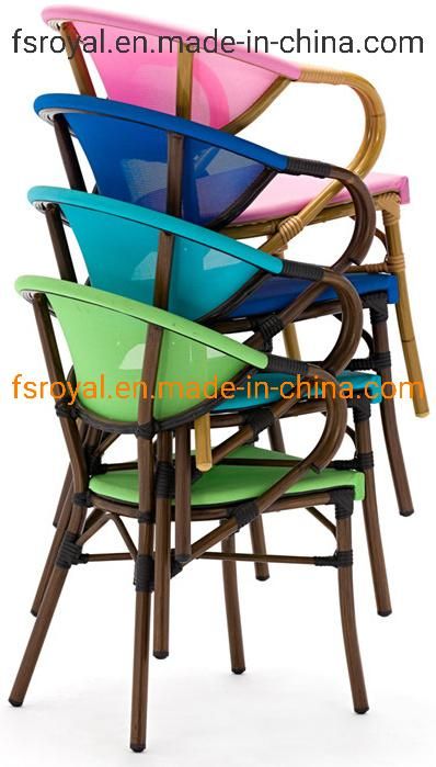 2018 New Chinese Furniture Aluminium Frame Wood Look Hotel Restaurant Chair in Top Quality