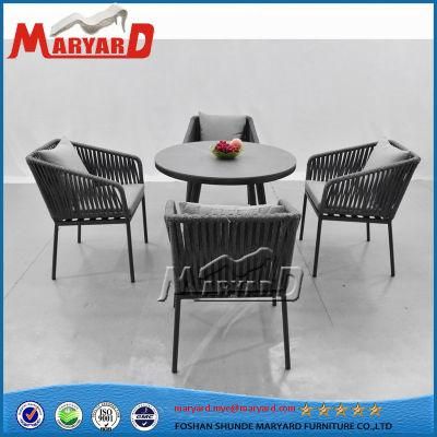Patio Rope Weaving Chair Garden Set Aluminum Dining Outdoor Furniture with Table