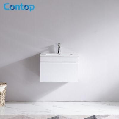 Modern White Wall Mounted Marble Countertop Bathroom Wooden Furniture Vanity
