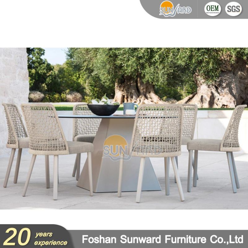 Patio Dining Furniture Handmade Rattan Wicker Rope Balcony Table Dining Set Outdoor Chair