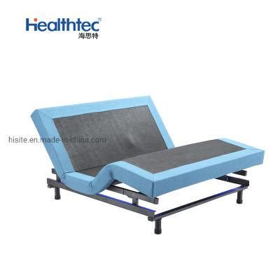 Adjustable Bed Base Electric Bed Frame with Massage Remote Control Queen Folding Design