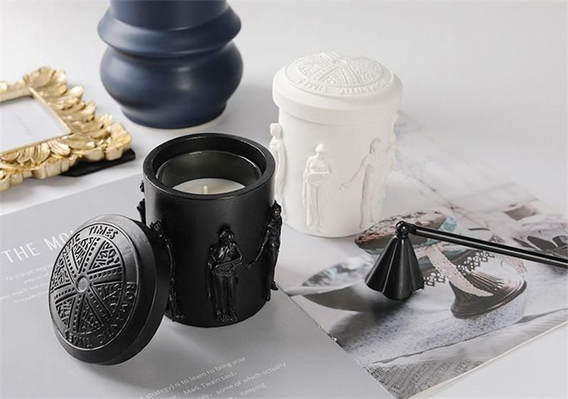 Sculpture Aromatherapy Candle Essential Oil with Hand Gift Gypsum Cup Smokeless Fragrance Candle Ornament Soybean Wax