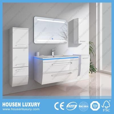 The Latest Hot Selling European LED Touch Switch Blue Light PVC Arc Bathroom Furniture HS-Q1109-900