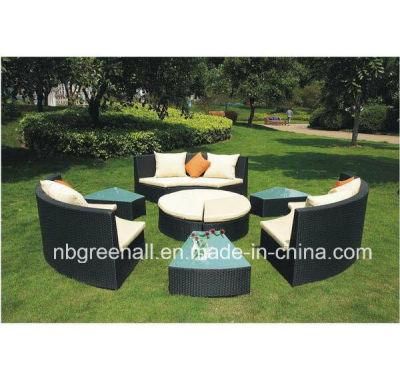 Half Round Wicker Sofa Sets for Outdoor as Bed / Sofa Furniture
