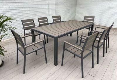 Aluminum Plastic Wood Table Set Outdoor Garden Patio Dining Furniture Table Kd