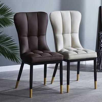 Luxury European Modern Design Elegant White Leather Dining Chair