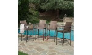 Outdoor Rattan Wicker Bar Chair with Armrest