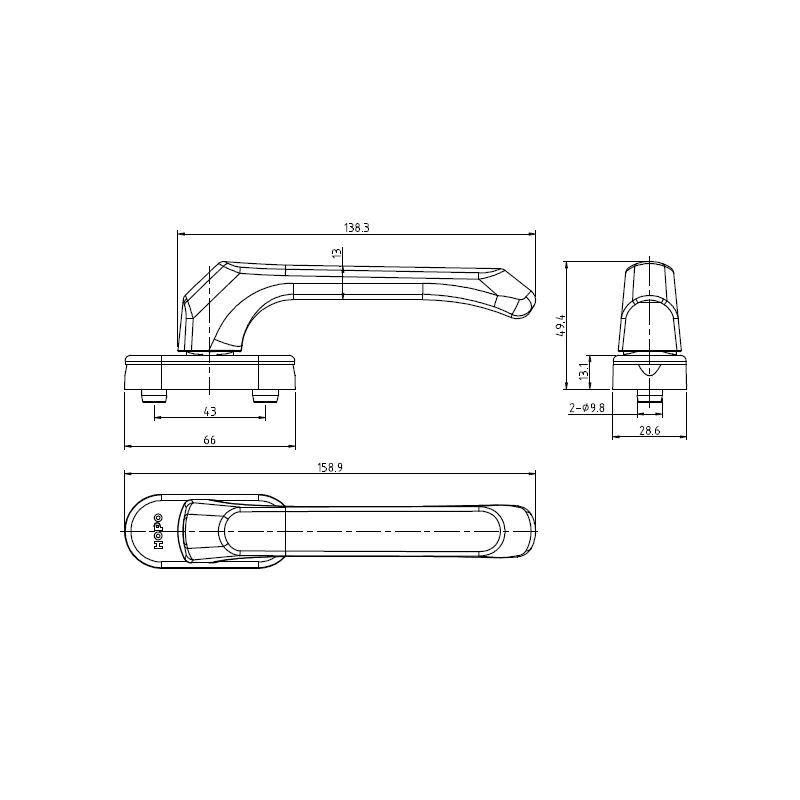 Hopo Anodized Bronze Square Spindle Handle for Side Hung Door