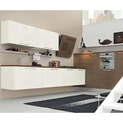 Popular White Color Lacquer Finish Plywood Modular Custom Kitchen Cabinet