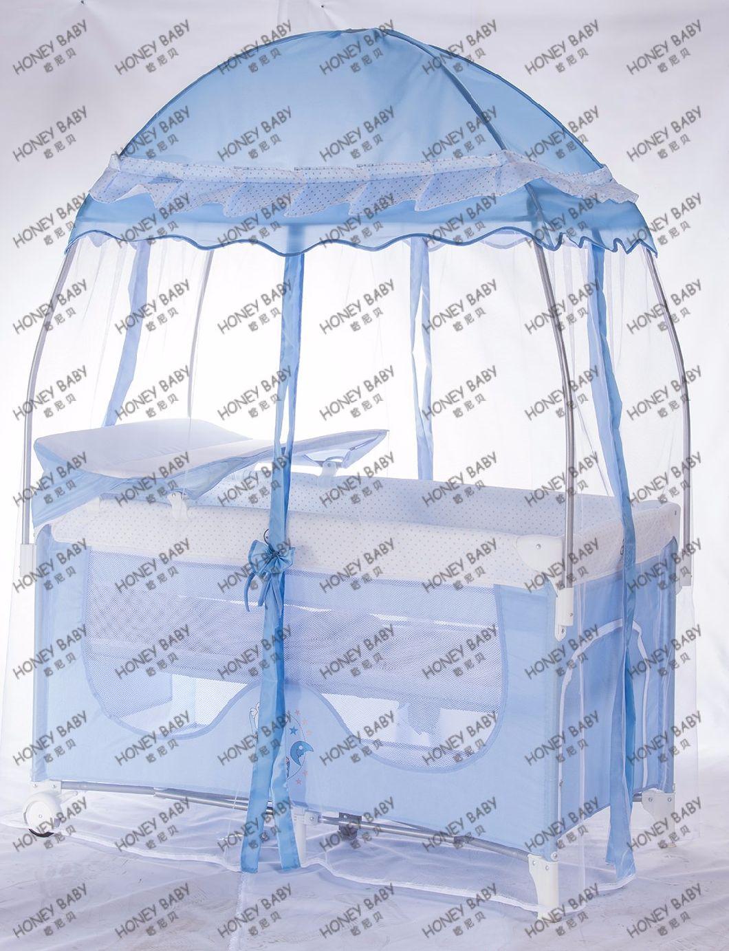 Luxury Baby Playpen with Princess Mosquito Net / Factory Hot Selling Baby Playpen High Quality Safety