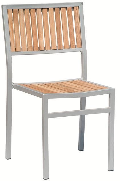 Stackable Aluminm Frame Ash Wood Outdoor Chair