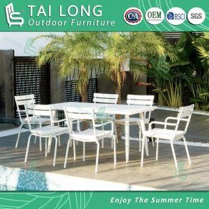 Outdoor Aluminum Stackable Chair with Cushion Garden Patio Furniture
