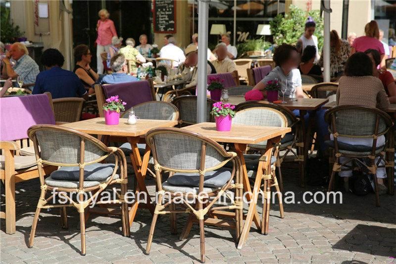 Aluminum Frame Stackable Rattan Chair Restaurant Cafe Garden Furniture Outdoor Dining Furniture