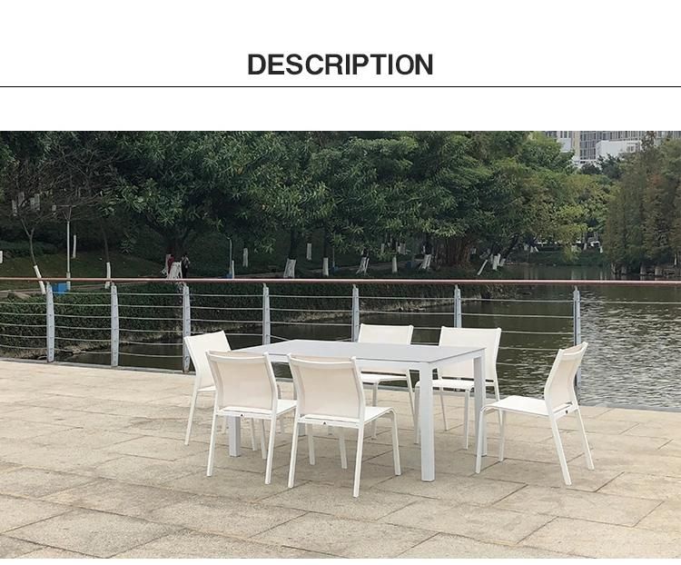 Customized European OEM Patio Table Rectangle Outdoor Dining Furniture Sets