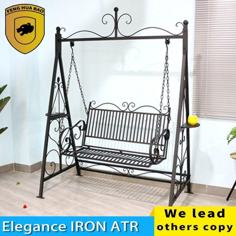 Iron Rocking Chair European Hanging Chair Outdoor Courtyard Cradle Double Hammock Park Metal Chair Outdoor Swing Chair