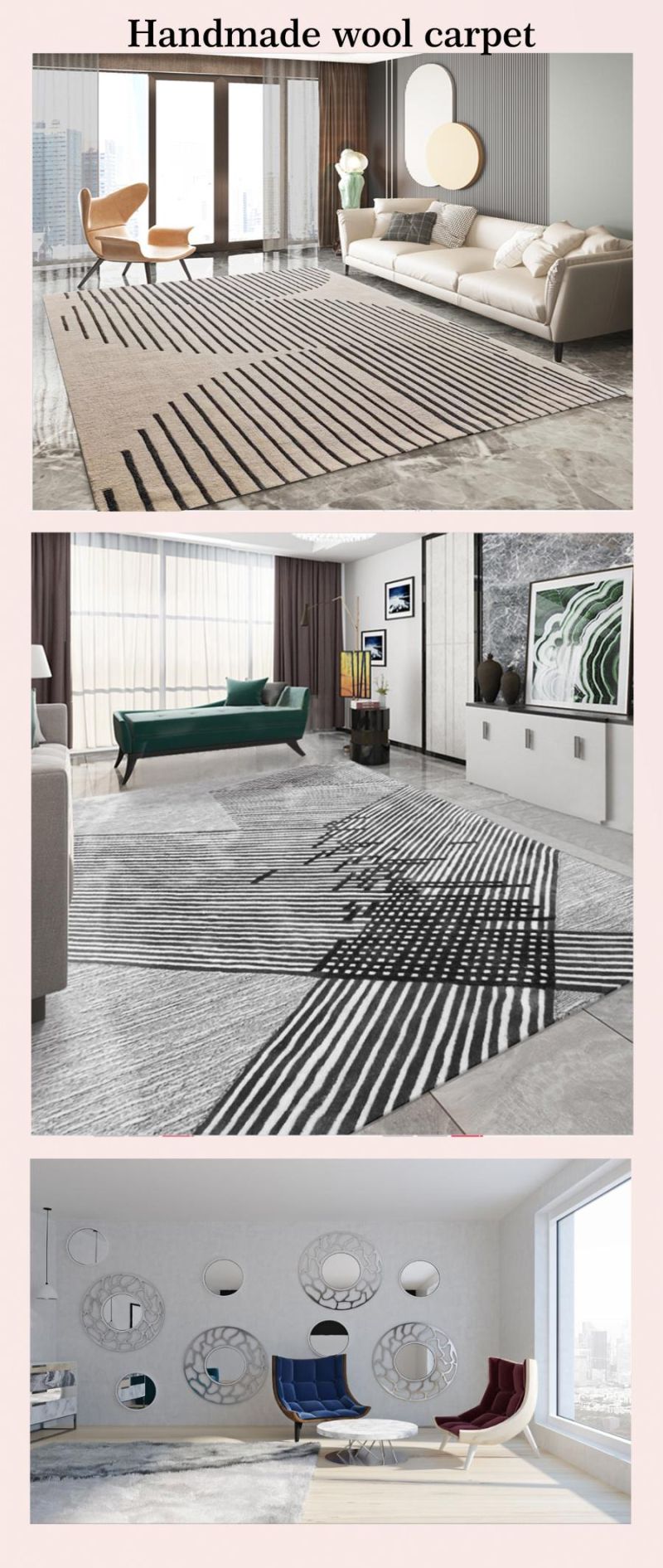 Nordic European and American Luxury Home Coffee Side Table Sofa Living Room Modern Carpet