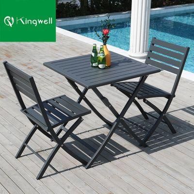 Save Space Folding Aluminum Chair and Table Set for Outdoor Restaurant