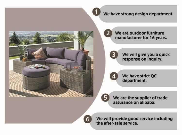 Outdoor Patio Furniture Sofa Sectional Wicker Round Resin Couch Set