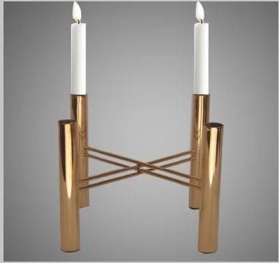 Golden Four Head Iron Candle Holder for Table Setting Wedding Decoration