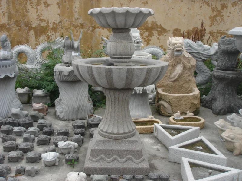 Experienced Workmanship Natural Stone Fountain with Ornament for Outdoor Project Granite Fountain