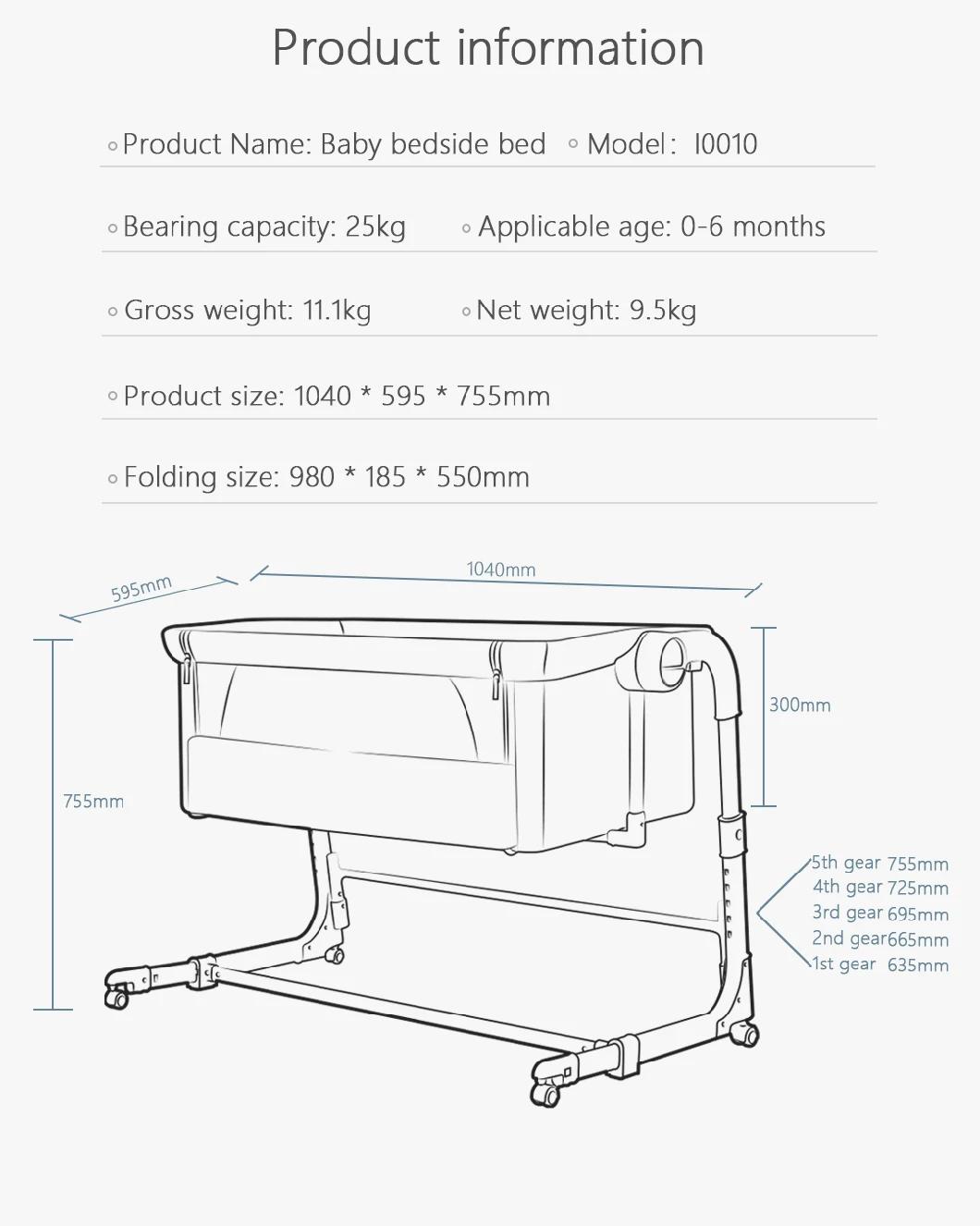 New Products Comfortable Folding Baby Crib with Mature Manufacturing Process