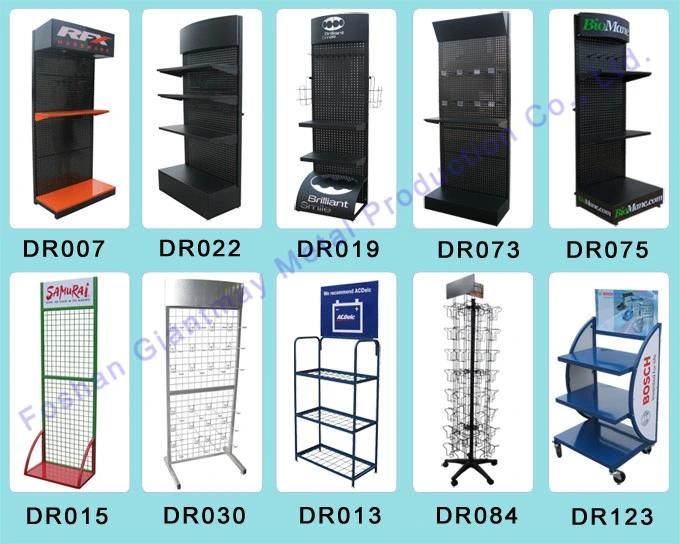 Heavy Duty Metal Display Unit Colored Shelves for Tools with LCD TV Screen