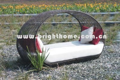 Aluminium Frame Thick Round PE Rattan Outdoor Lounge Furniture