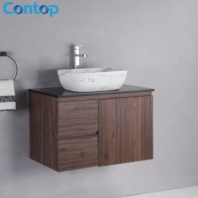Wood Grain Ceramic Hand Wash Basin Cabinet Bathroom Vanity