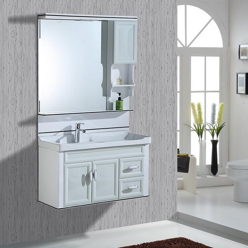 European Style Bathroom PVC Vanity Washbasin Cabinet Combination Household Bathroom Cabinet