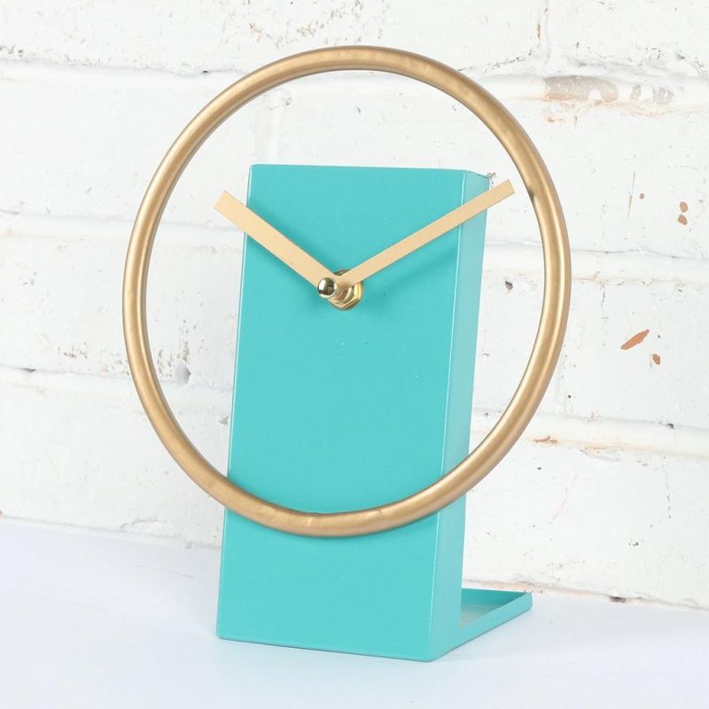 Iron Modern Style Table Clock, Promotional Gift Desk Clock, Metal Mantel Clock, Creativity Clock