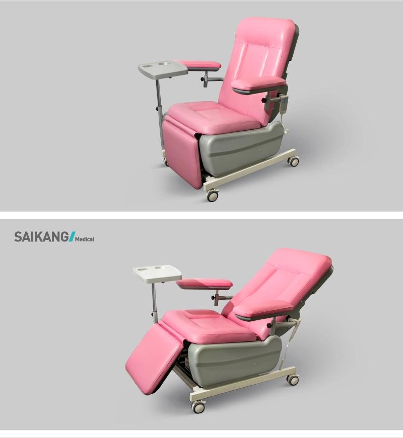 Ske-100A Saikang Factory Sale EEG Chair ECG Chair Movable Foldable Patient Medical Electric Reclining Dialysis Chair Price