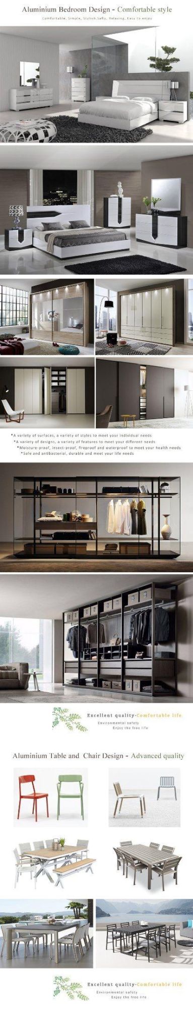 Glass Wardrobe Closet with Aluminium Profile Home Furniture