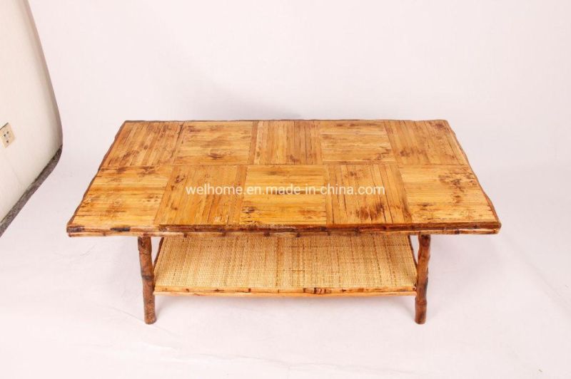 Bamboo Cafe Table Wooden End Table Living Room Furniture Outdoor Garden Table