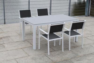 Customized European OEM Foshan Garden Chairs Table Black Patio Balcony Dining Set with Good Price