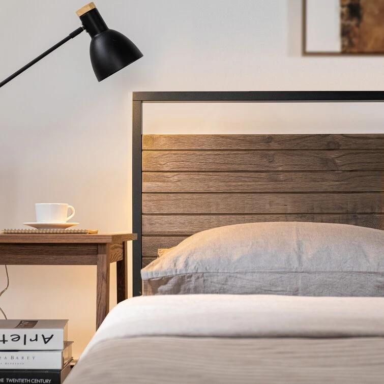 European Furniture Modern Simple Solid Wood Bedroom Double Bed