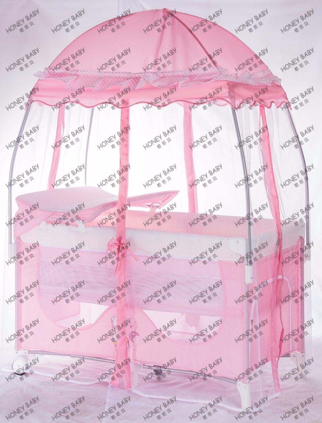 Luxury Baby Playpen with Princess Mosquito Net / Factory Hot Selling Baby Playpen High Quality Safety
