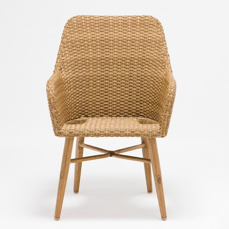 Aluminum Bamboo Garden Rattan Chair, French Metal Cafe Chair
