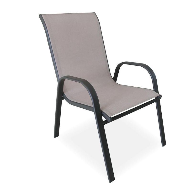 Stackable Sling Outdoor Dining Cafe Garden Textilene Chairs