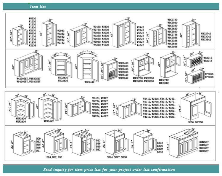 Modern Modular Organize Frameless MDF Thermofoil Kitchen Cabinets High Glossy