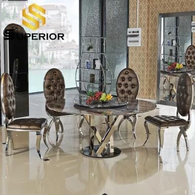 Chinese Custom Furniture Manufactor European Artificial Marble Stone Dining Table
