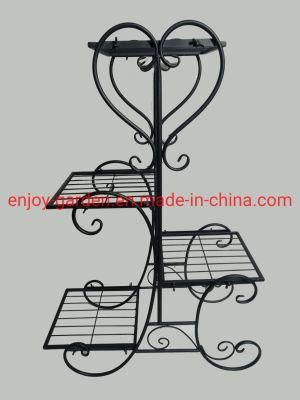 Wrought Iron Metal Folding 4 Tier Flower Stand