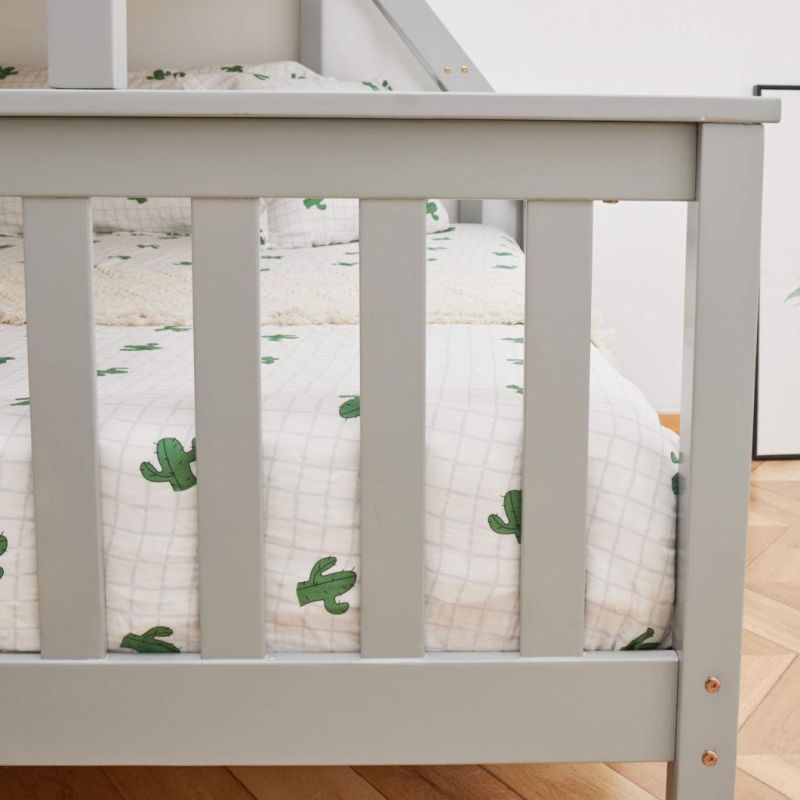 White Solid Wood Triple Bunk Bed 3 Sleeper Twins Children, Can Be Separated Into a Single Bed and a Double Bed