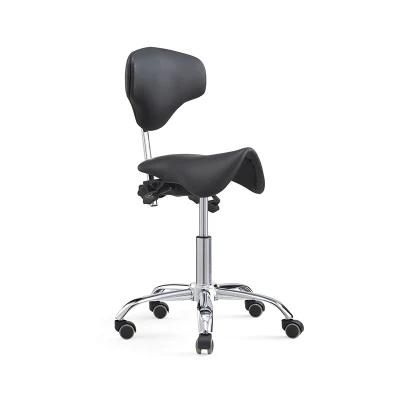 Saddle Seat Salon Barber Beauty Hair Master Stool with Back Support