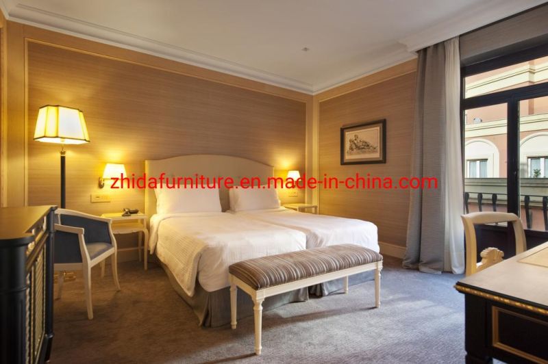 Foshan Hotel Furniture Factory High Quality Middle East 4 Stars Wooden Hotel Bedroom Furniture European Style King Size Bed