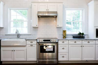Solid Wood American Standard Framed White Shaker Kitchen Cabinet